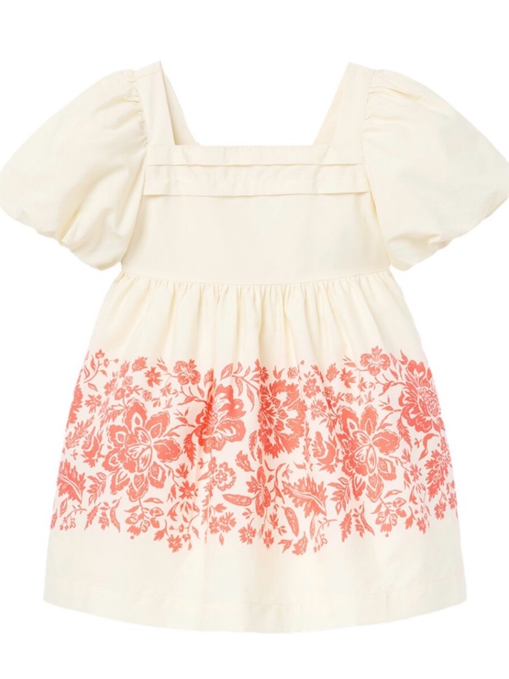 Janie and Jack Floral Border Puff Sleeve Dress, 18-24 months